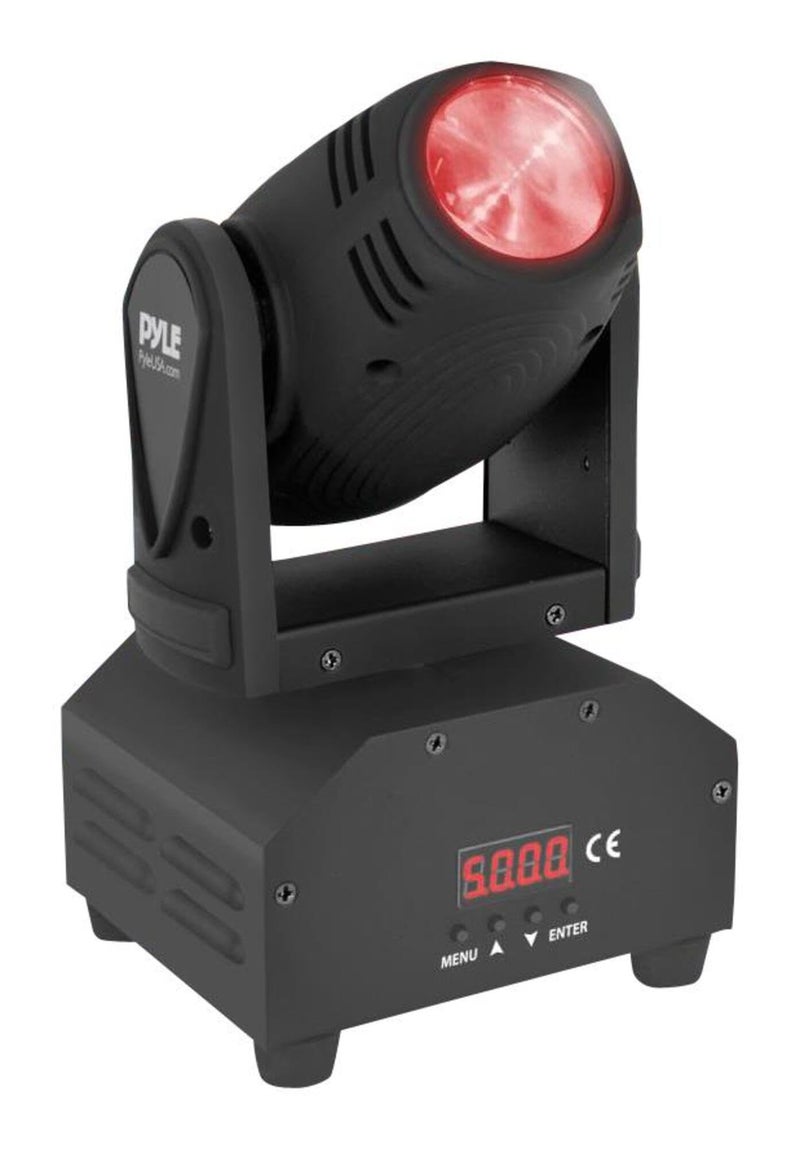 Pyle Rotating DJ Party Stage Light - Moving Professional Performance Show or Dance with RGB Color LED Projector Bulb, Flashing Disco Strobe, Beat Sync Motion Effect and DMX Control -Pyle PDJLT40 Black - Image 1